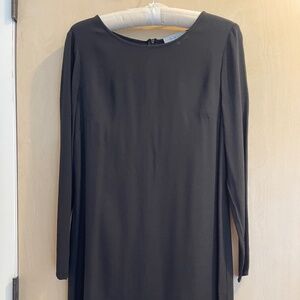 Black crepe WAYF long sleeve shift dress